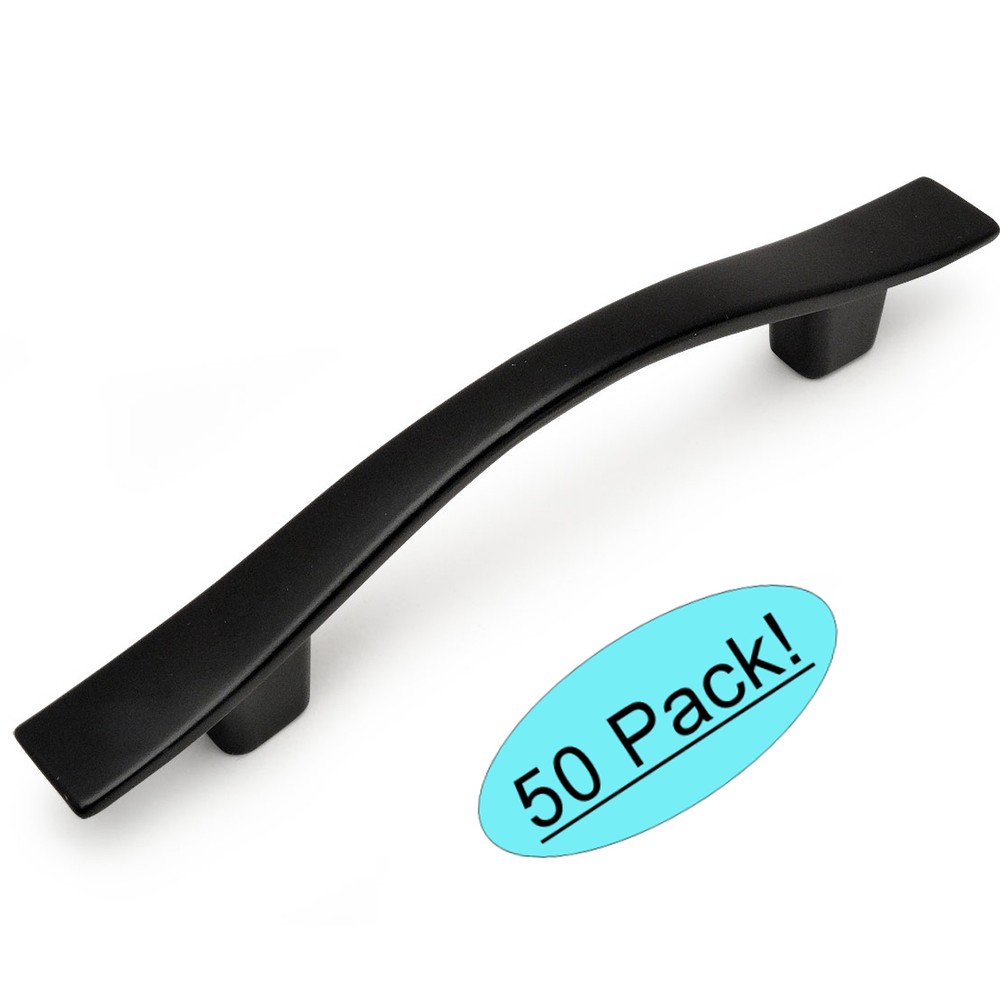 *50 Pack* Cosmas Cabinet Hardware Flat / Matte Black Pulls - #8902FB