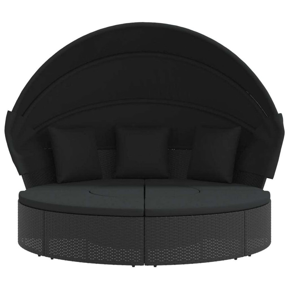 Outdoor Lounge Bed Black
