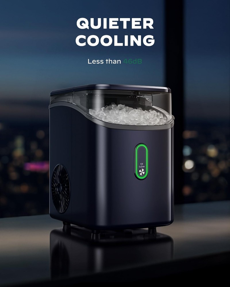 Nugget Ice Maker Countertop, Pebble Ice Maker with Soft Chewable Ice, One-Cli...