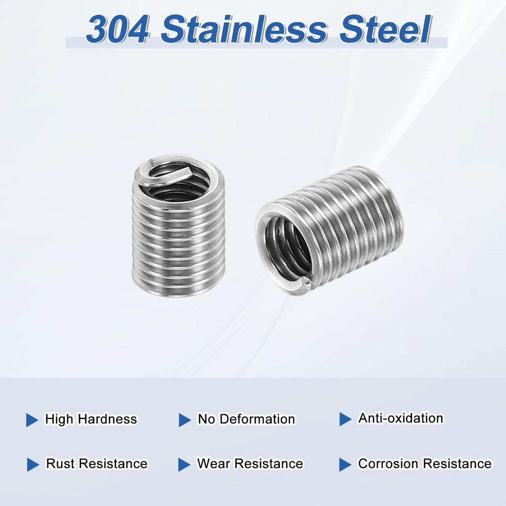20pcs Wire Thread Inserts 8#-32 UNC 2.5D 8.8mm Helical Threaded Sleeve