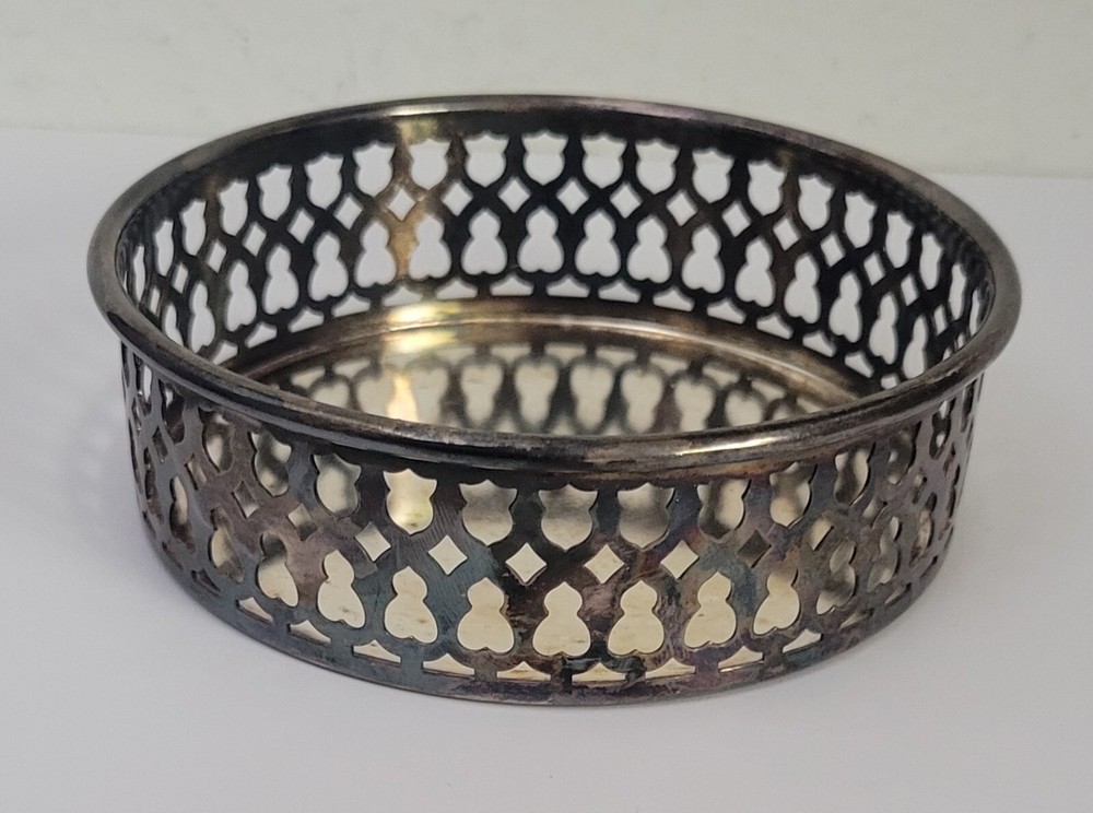 Tarnished Silver Wine Bottle Coaster
