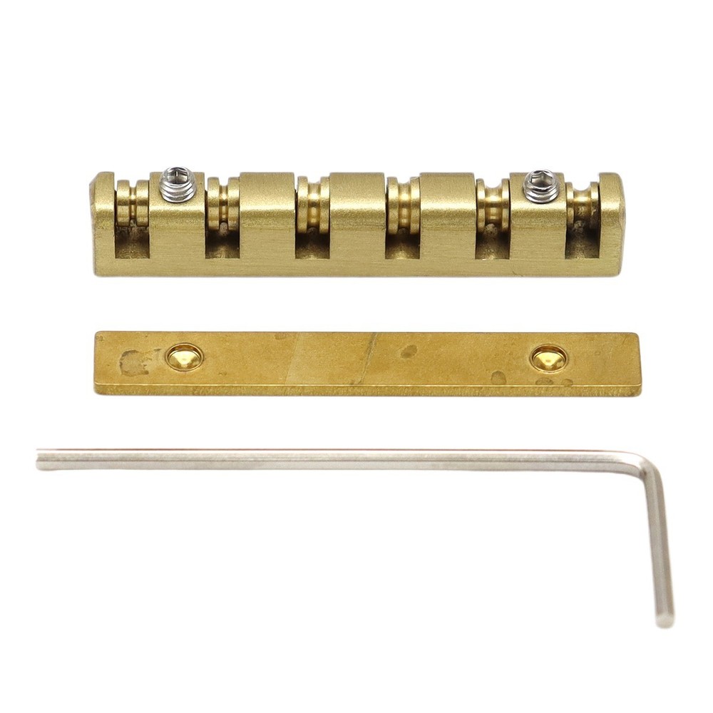 6 String 42mm Guitar Nut Split Regulation Adjustable Height Brass Roller Nut