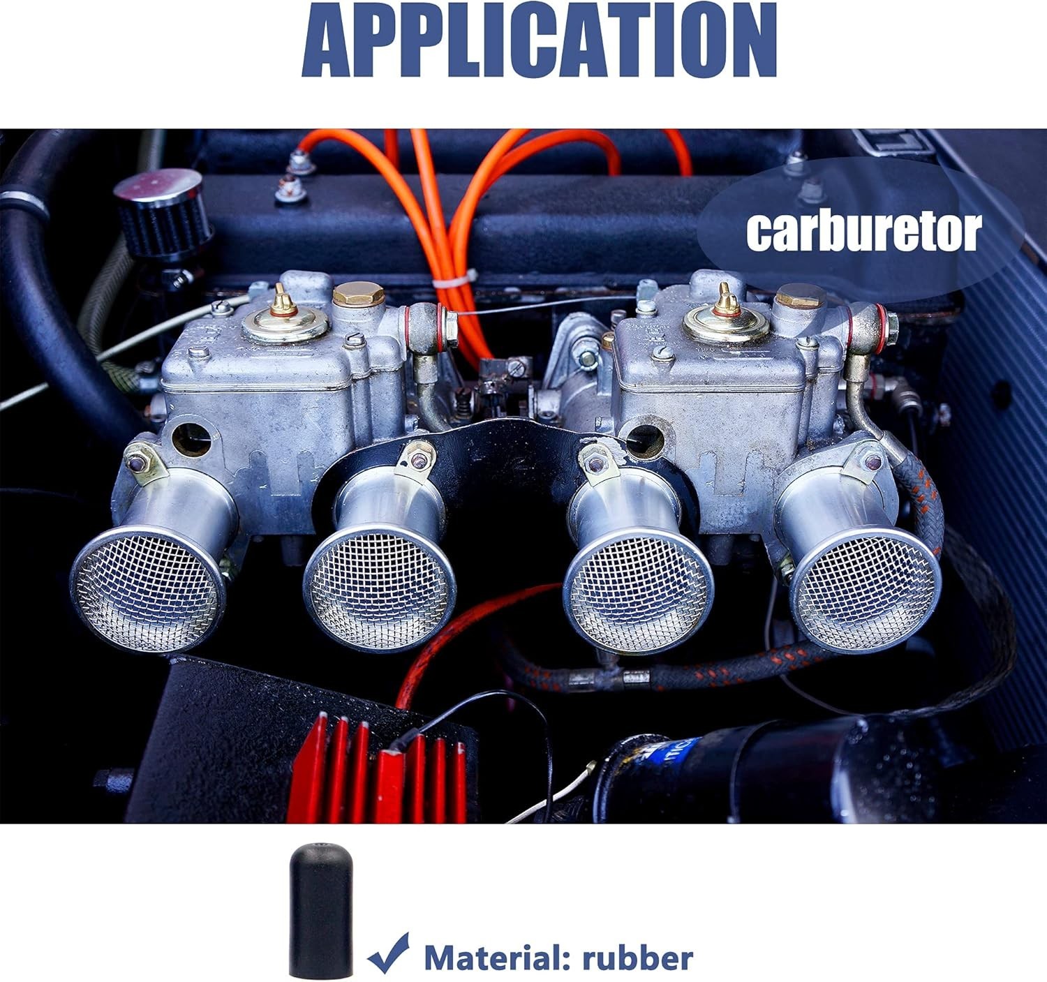 (100 PCS) CARBURETOR & VACUUM RUBBER CAP PLUG ASSORTMENT KIT INTAKE VACUUM LINES