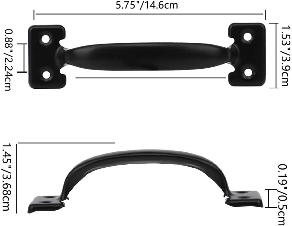 Wood Gate Hardware Set- Heavy Duty 6" Gate Tee Hinge,Pull Set Gate Hardware Kit