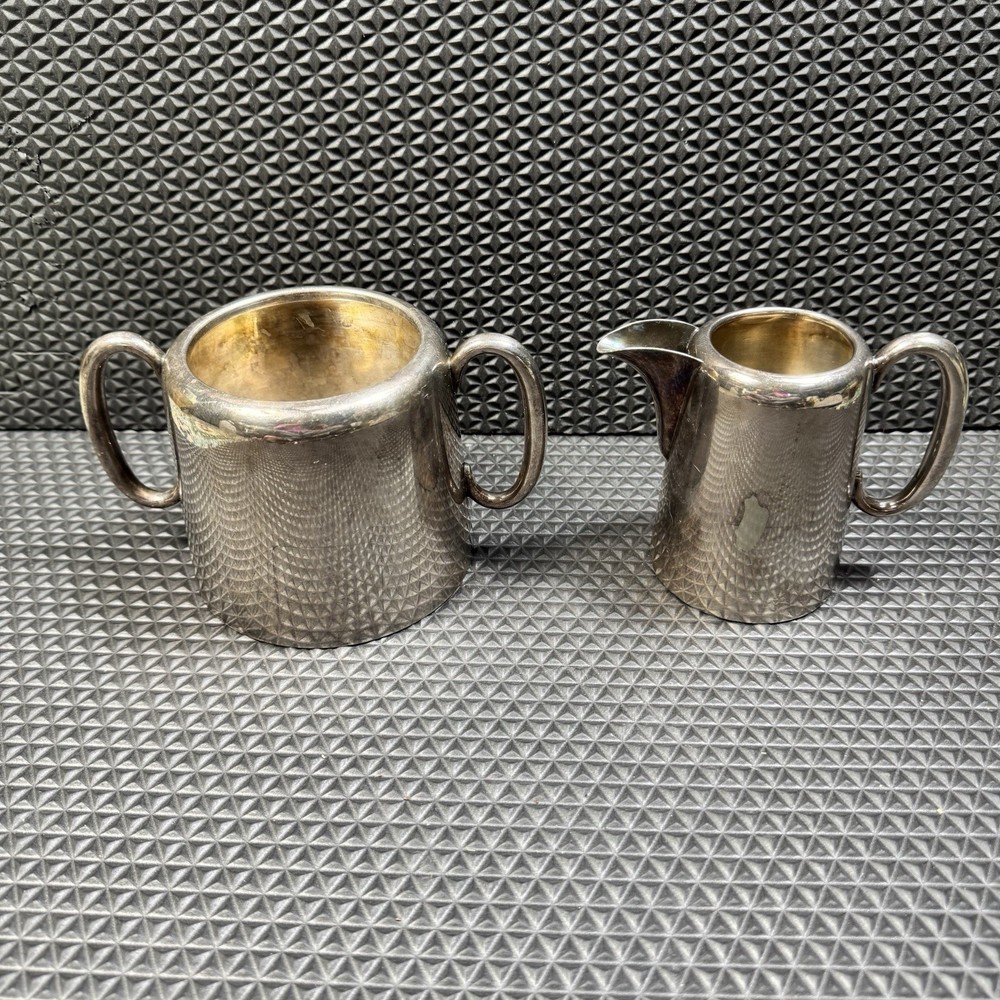 Vtg Silver Plate Tea Service Sugar & Creamer Set Sheffield England Walker & Hall