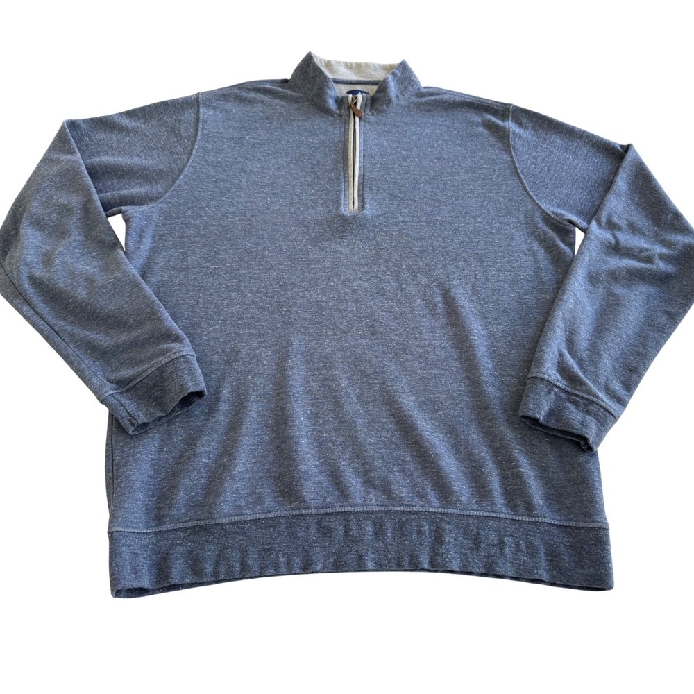 Johnnie-O Quarter Zip Sully Pullover Medium Blue Heather Golf Sweater Size M