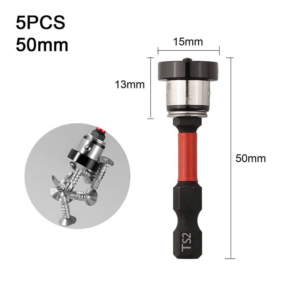 5Pcs Magnetic Plasterboard Positioning Screwdriver Bits Hand Electric Drill Bit