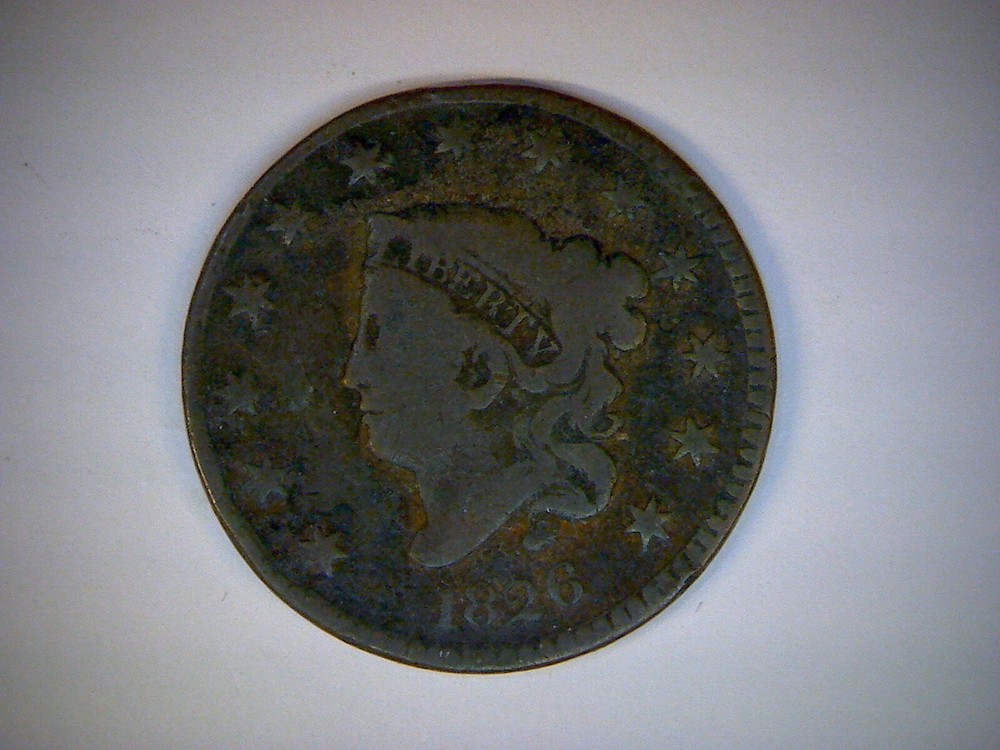 1826  U.S. LARGE CENT,  CORONET CENT,