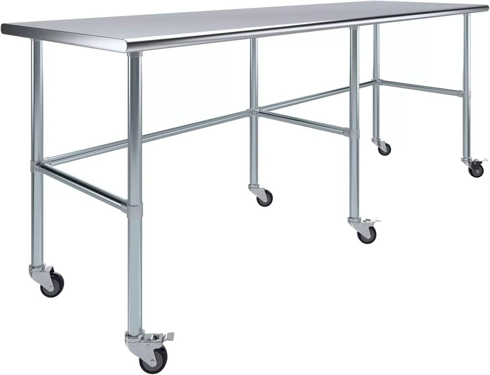 Stainless Steel NSF Work Table 96"x30", Open Base, Commercial Kitchen & Prep