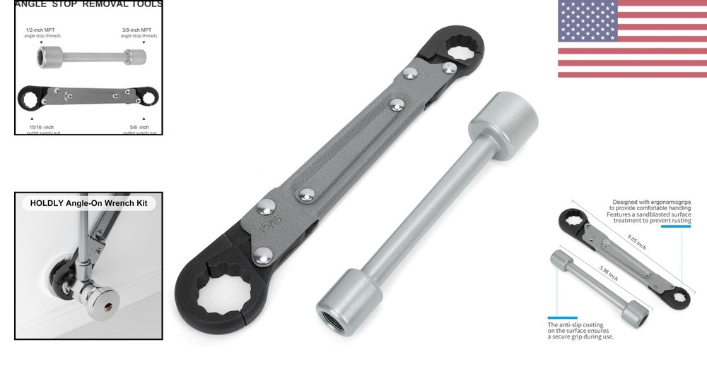 Professional Adjustable Wrench Kit for Easy Compression Angle Stop Installations