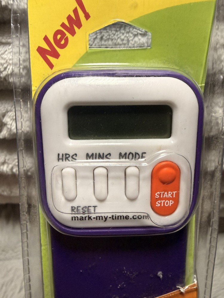 2004 Mark-My-Time purple Digital timer Bookmark Reading Countdown NEW