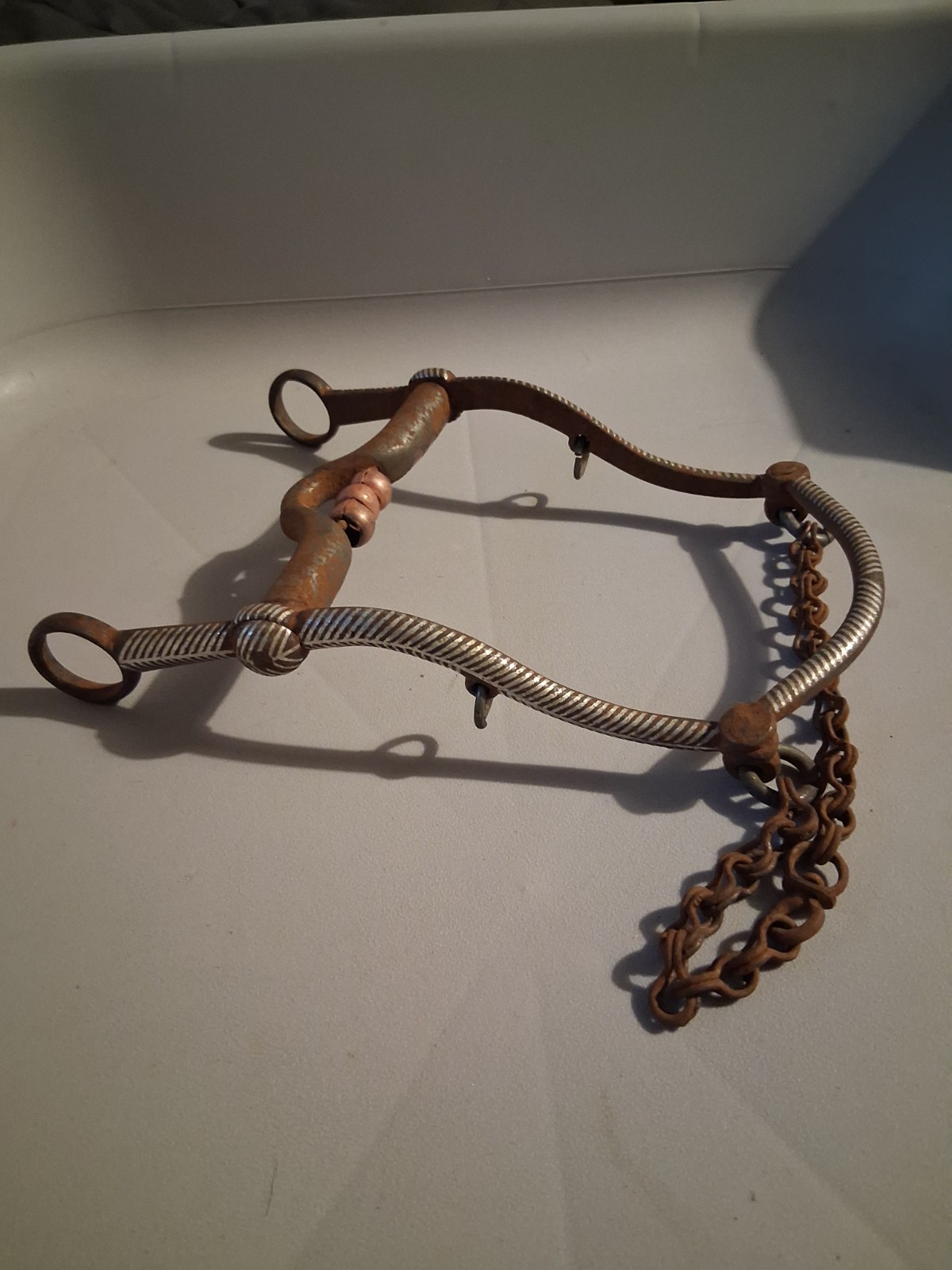 Vtg. Fancy Engraved Western Horse Bit, 5"