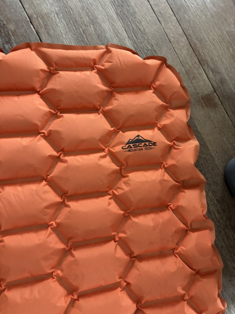 Inflatable Sleeping Pad Cascade Gray Orange Mountain Tech Never Used