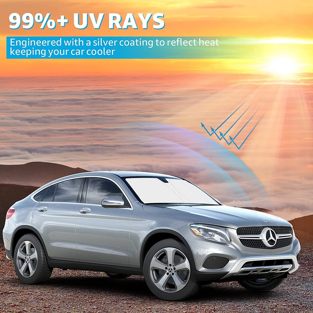 Custom For Mercedes Benz E-Class GLC Front Windshield Sun Shade Cover Foldable