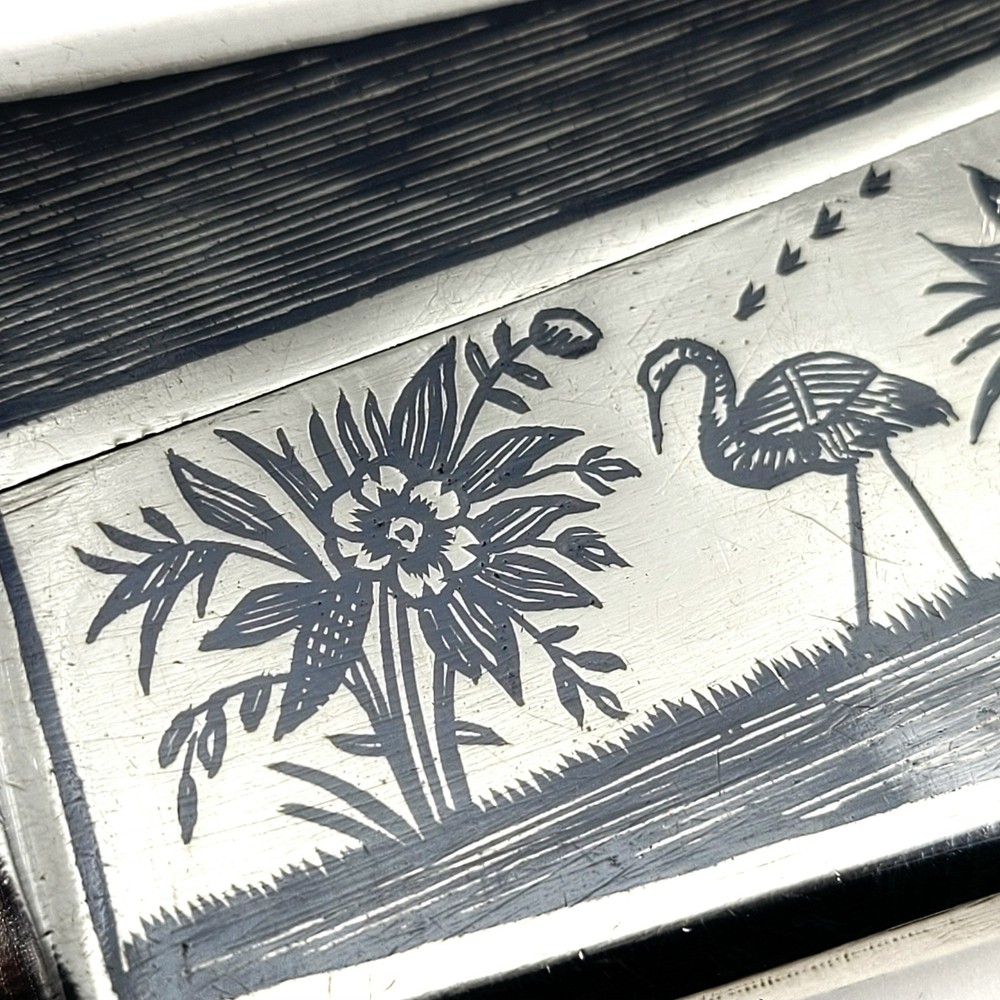 NIELLO CARD CASE - OTTOMAN - RUSSIAN - TURKISH - SOLID SILVER IRAQ MARSH ARAB