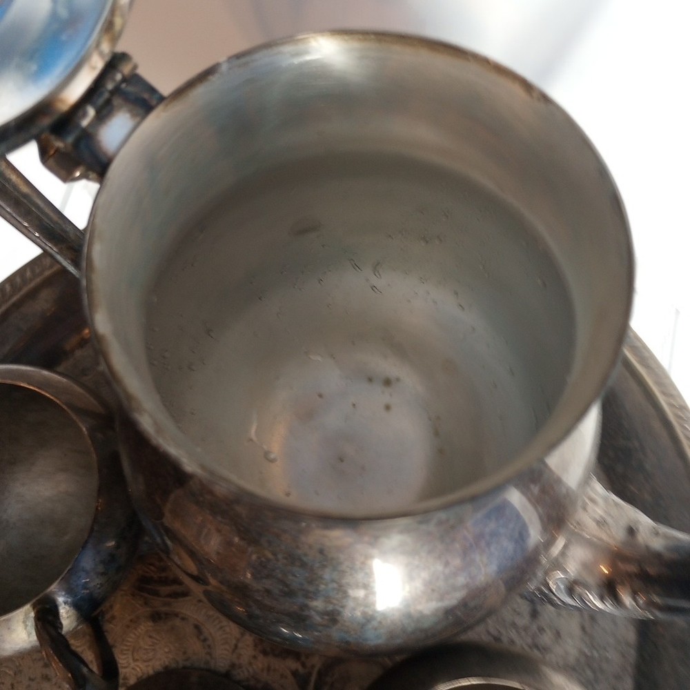 FB Rogers Silver Plated Tea Set 5pc Vintage 1970s Tarnished