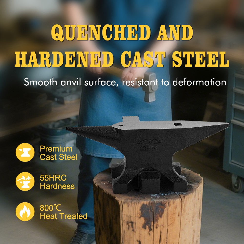 65 lb Blacksmith Anvil 55 HRC Multi-Angle Work Surface Anvil