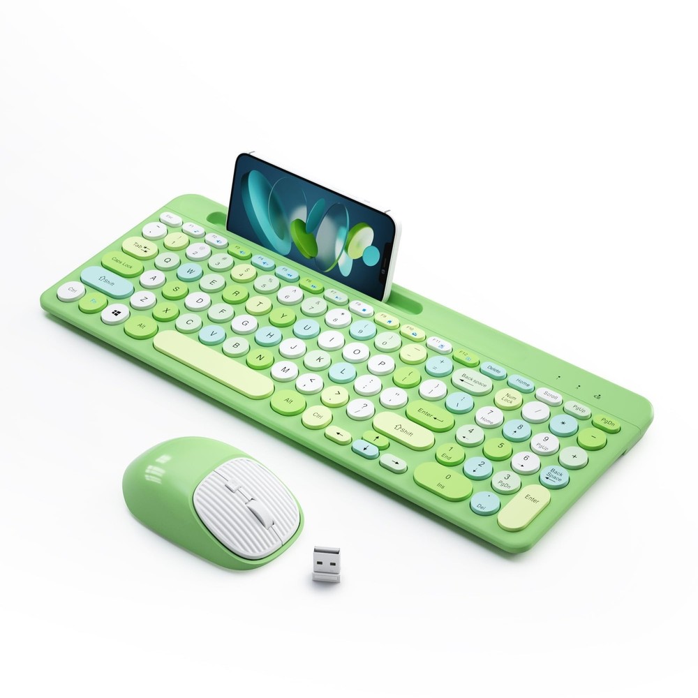 Bluetooth Keyboard and Mouse Wireless, Multi-Device Rechargeable Keyboard and...