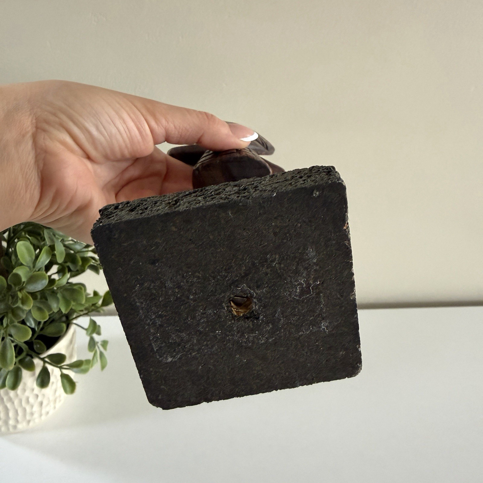 African Ashanti Fertility Doll 10” Hand‑Carved Wood Ghana Tribal Art