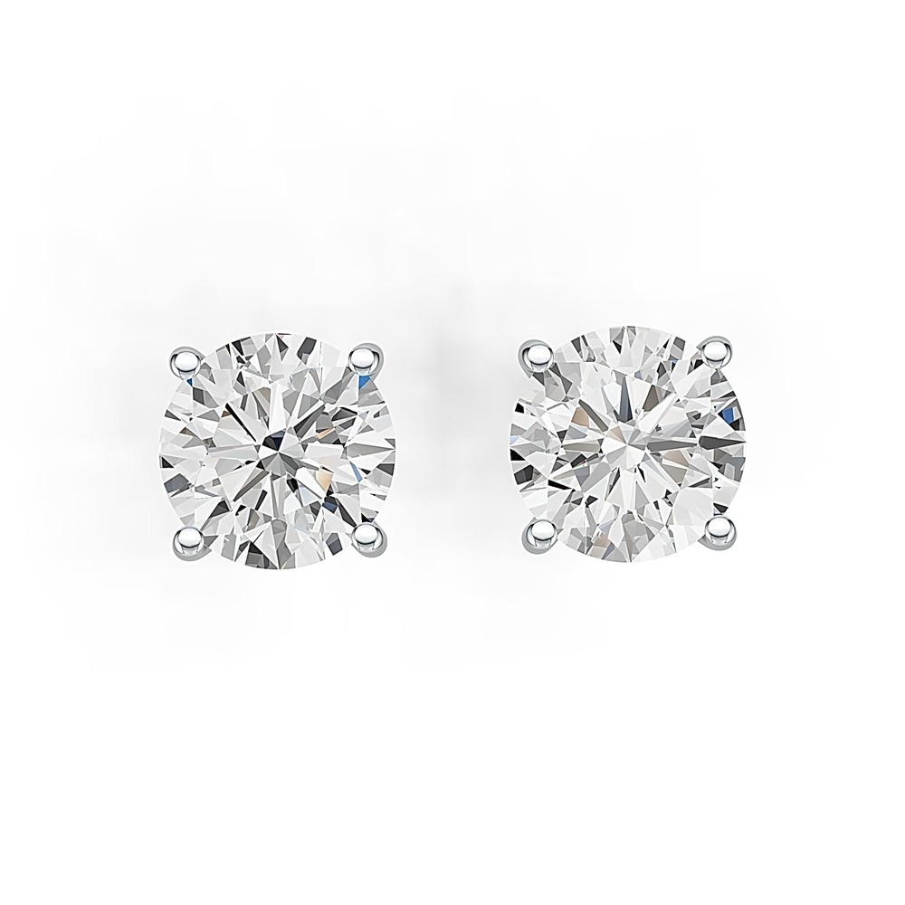 Sterling Silver Semi Mount Earrings Setting Round RD 8x8mm Simple Stud