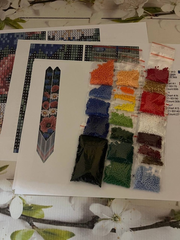 Kit for making a necklace gerdan. Beading Loom Pattern. #M15