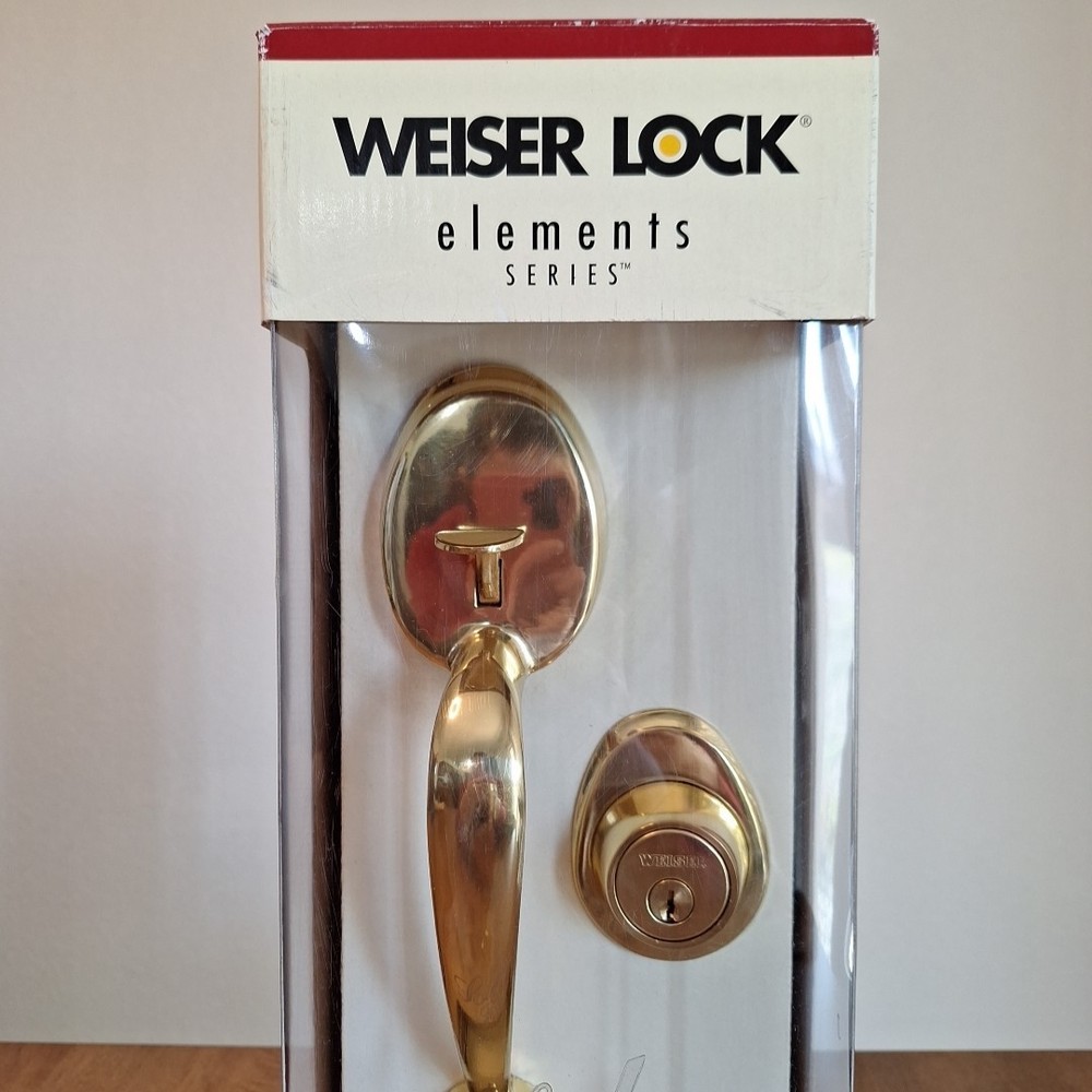 Weiser Lock Elements Series Providence York Entry Handle Set Solid Brass NEW