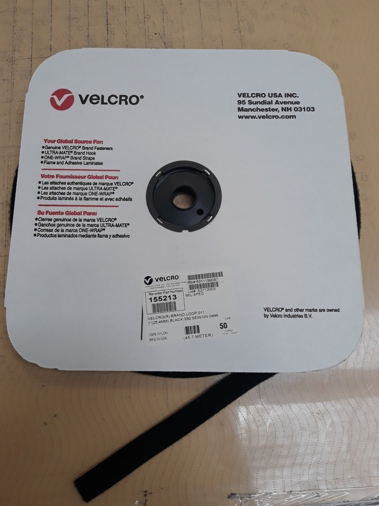 50 Yard Roll, Velcro 1" 011 Loop, Wolf Grey - Mil-Spec