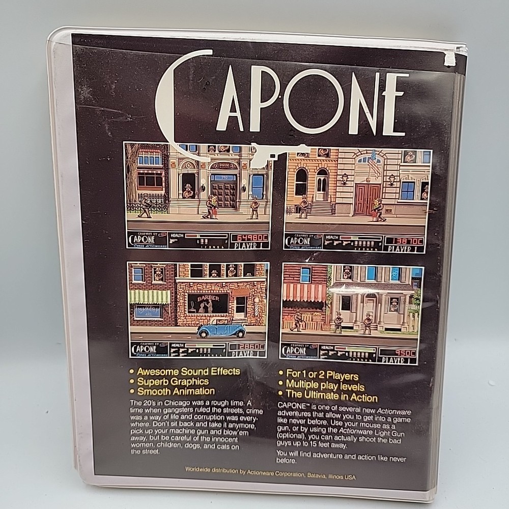 Capone (Actionware, 1988), for the Commodore Amiga - Plastic Clamshell Edition