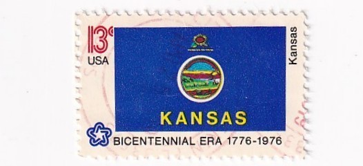 STAMP US SCOTT 1666 "Kansas State Flag" 13 CENT 1976 USED - A