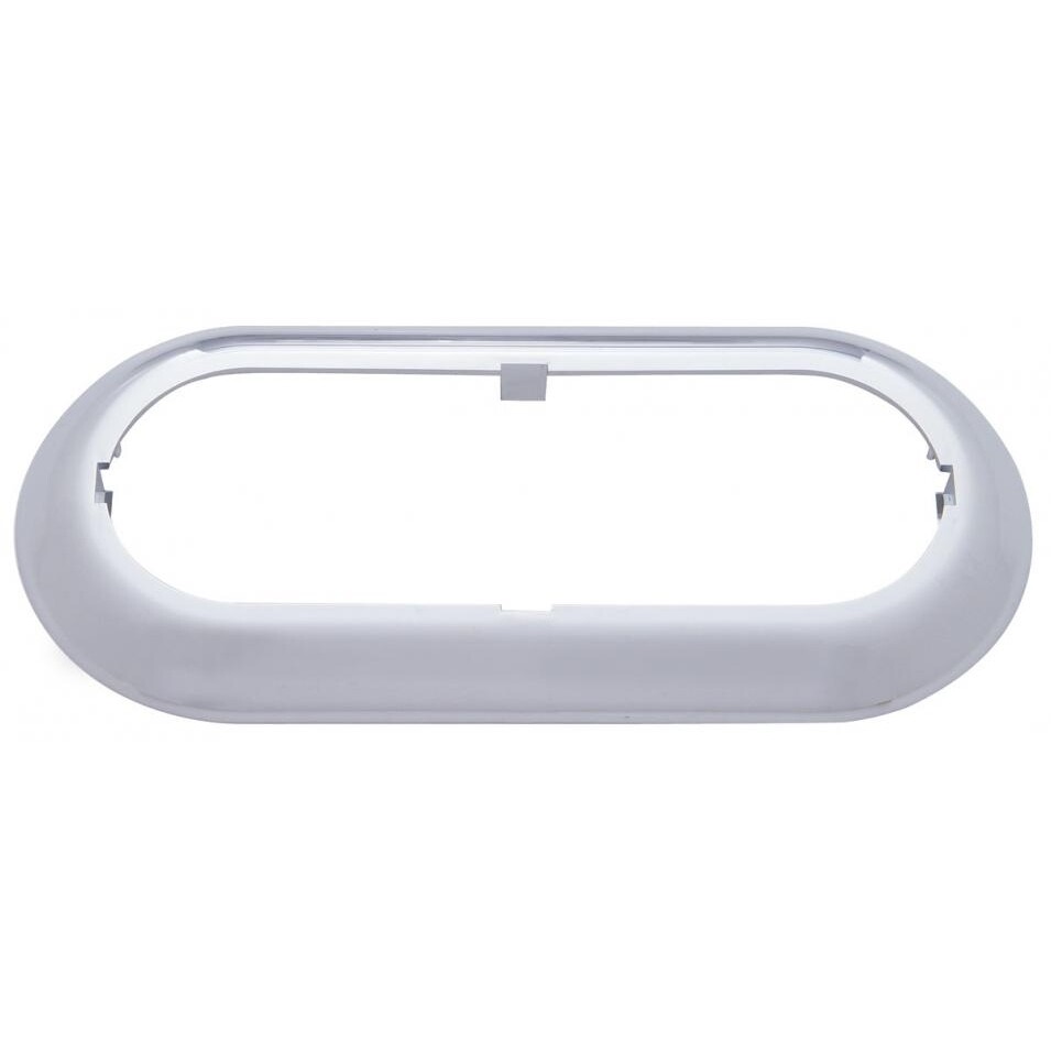 Chrome Plastic Oval Snap On Light Bezel - Set of 2
