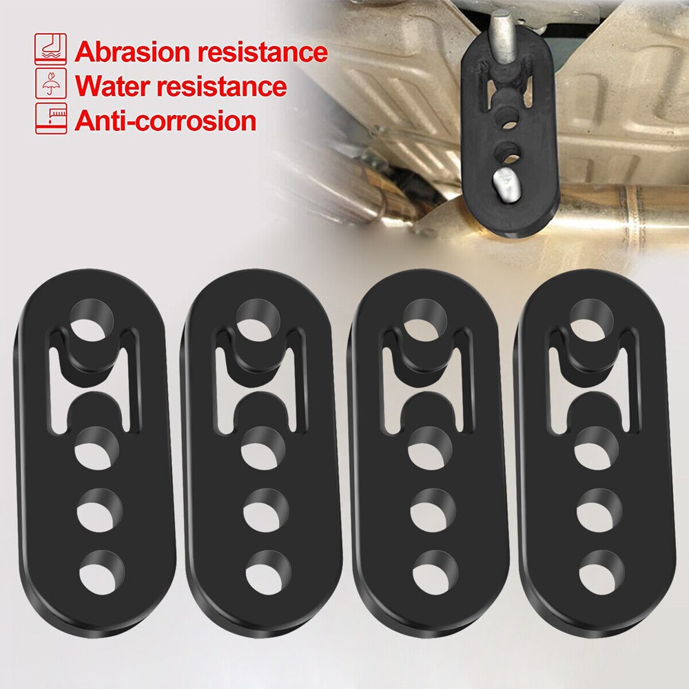 4Pc Universal Performance Polyurethane Rubber Exhaust Hangers Adjustable Muffler