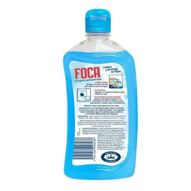 FOCA 🇲🇽 Liquid Laundry Detergent, 500ml, 3 Pack