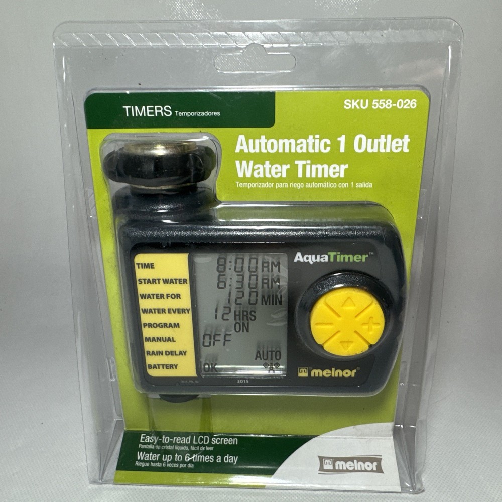 Meinor Automatic 1 Outlet Water Timer 558-026 LCD Screen Aqua Timer