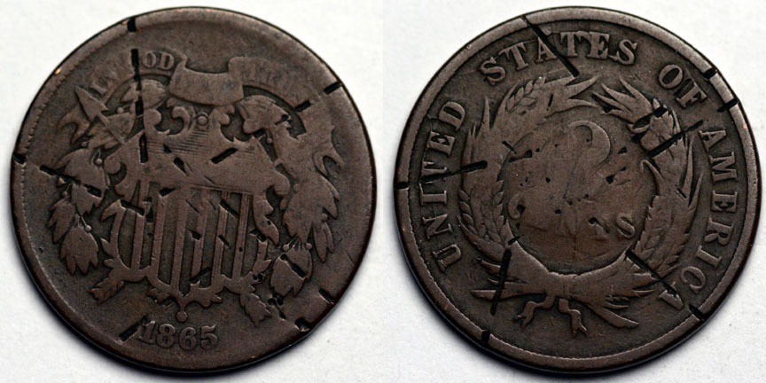 1865 Two Cent Piece