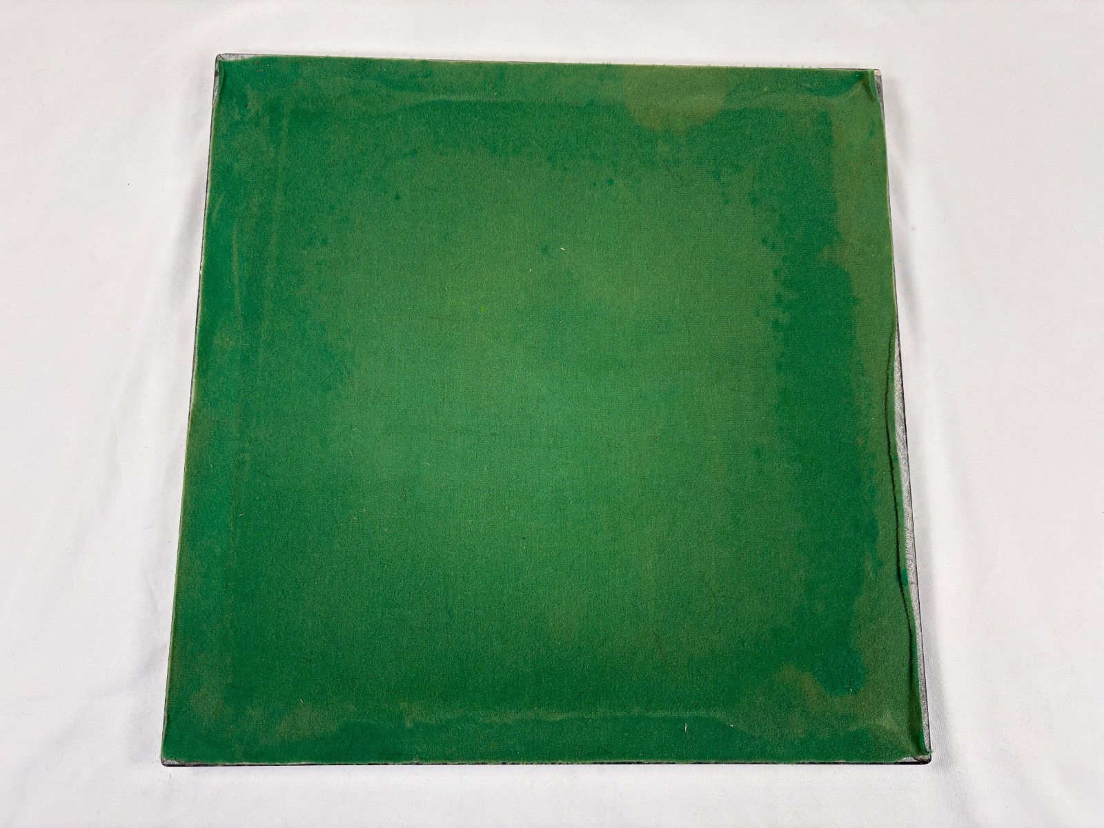 Marble Chess Board Black White With Green Border Stone 15 Inch Vintage Used