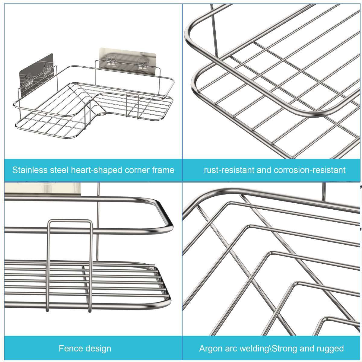 Shower Caddy Shelf Bathroom Corner Bath Storage Holder Organizer Triangular Rack