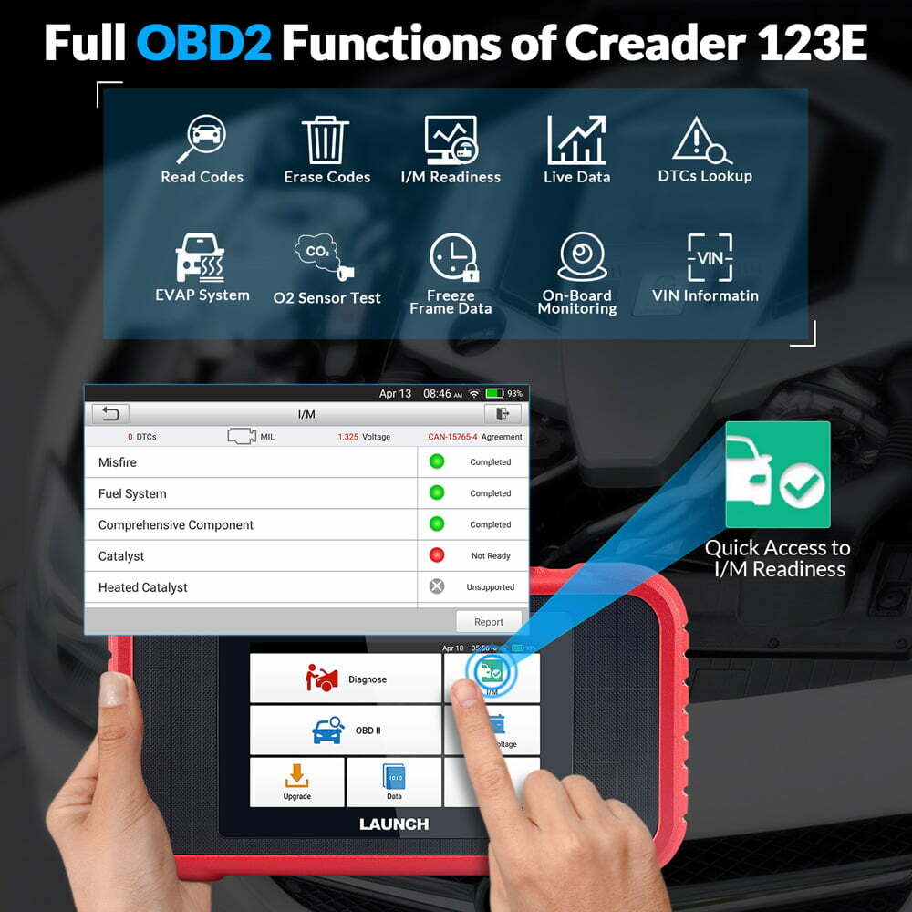 LAUNCH CRP123E OBD2 Diagnostic Tool Scanner Code Reader Check Engine ABS SRS AT