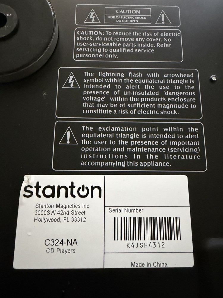 Stanton C.324 Tabletop DJ Turntable Mixer CD Player Needs Repair "No Disc" ERROR