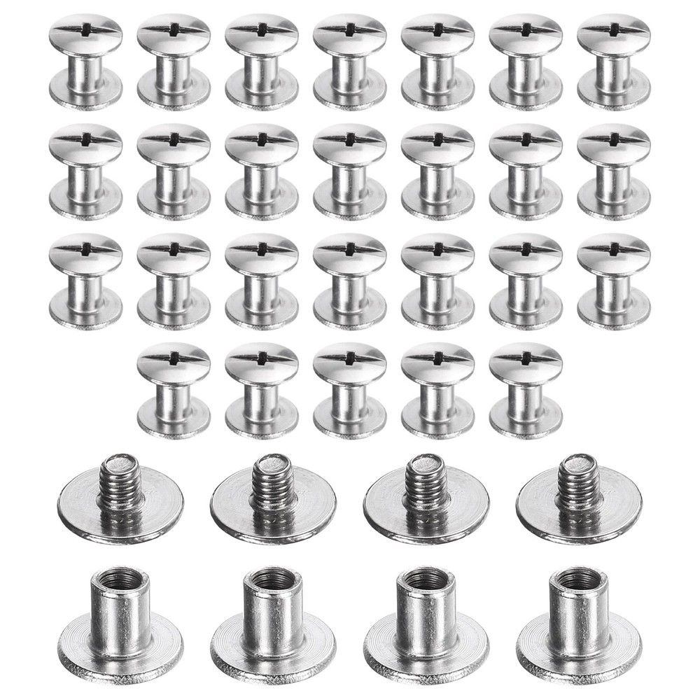 30set Phillips Chicago Screw M3x5mm Binding Post Screw, Silver