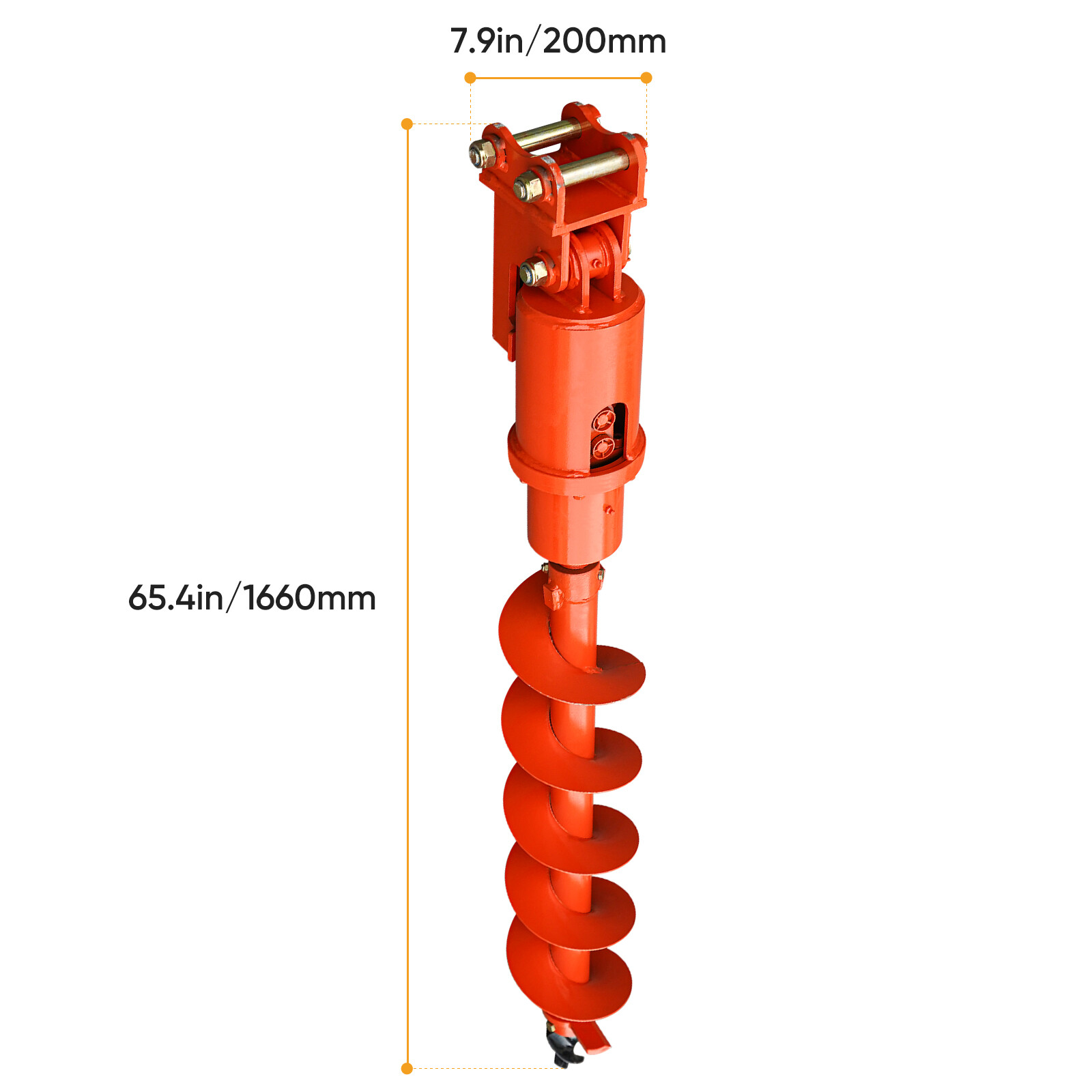 Hydraulic Auger Attachment for 1-2T Mini Excavator Digger Track Crawler 200mm