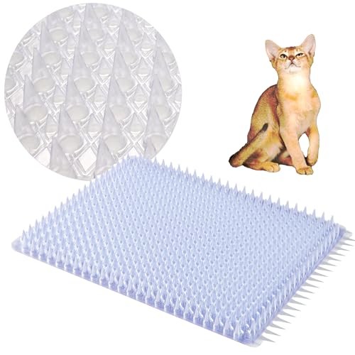 12 Pack Adjustable Cat Scat Mat with Spikes, Humane Pet Deterrent for Indoor