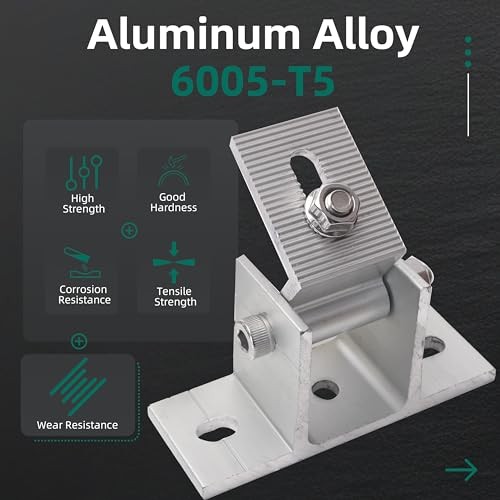 4 Pack Adjustable Solar Panel Tilt Mount Bracket Base, Tilt Angle 10°-60° Flat