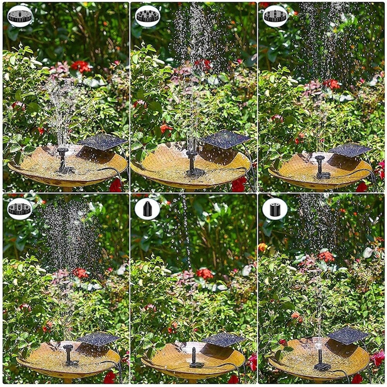 Solar Panel Power Water Pump Fountain Submersible Floating Bird Bath Pond Pool