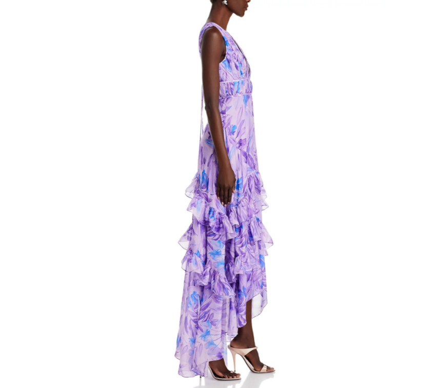 Amur Senora Printed High Low Gown MSRP $598