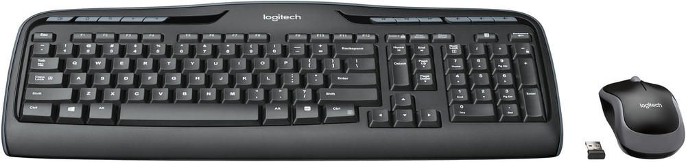 Logitech - MK320 Full-size Wireless Membrane Keyboard and Mouse Bundle - Black