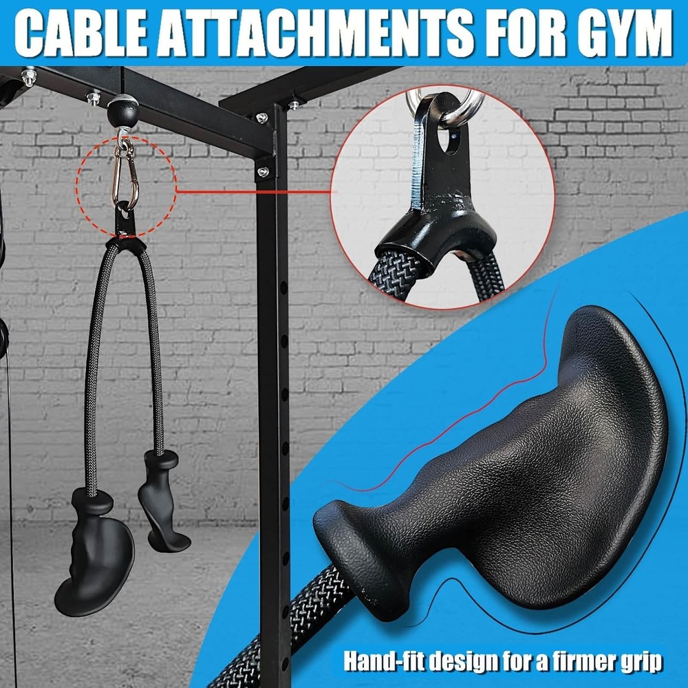 Ergonomic Tricep Rope Pull Down Attachment Upgraded Long Triceps Rope Cable A...