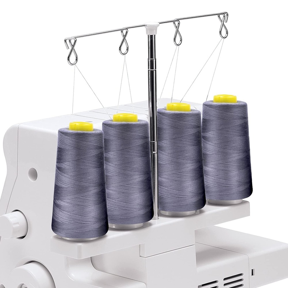 Polyester Thread 4 Cones 3000 Yards, White, Sewing Quilting Craft