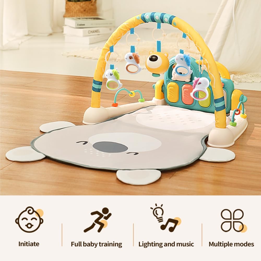 Baby Piano Play Gym Mat with Music and Light (Bear)