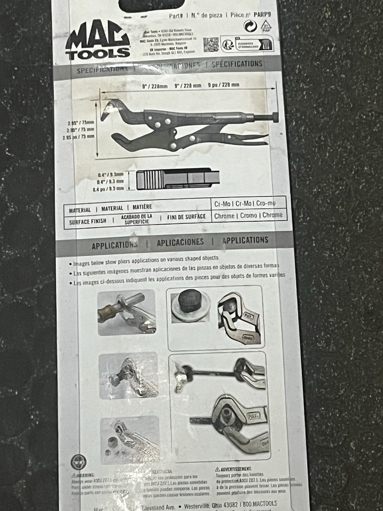 LOCKING PARROT PLIERS 9"