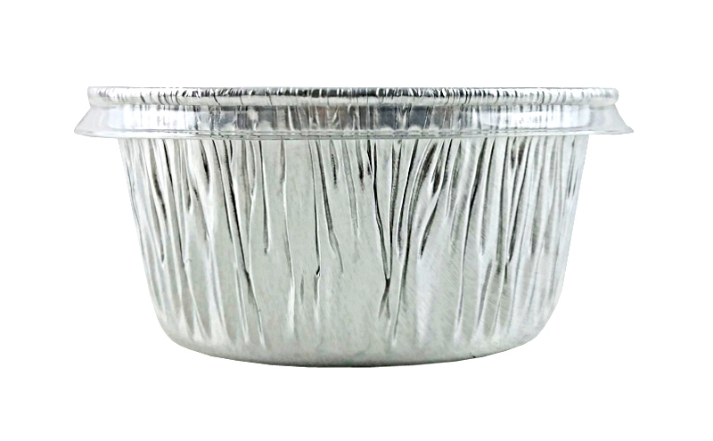 4 oz. Aluminum Foil Cup w/Clear Flat Lid 100 PK - Utility/Cupcake/Ramekin/Muffin
